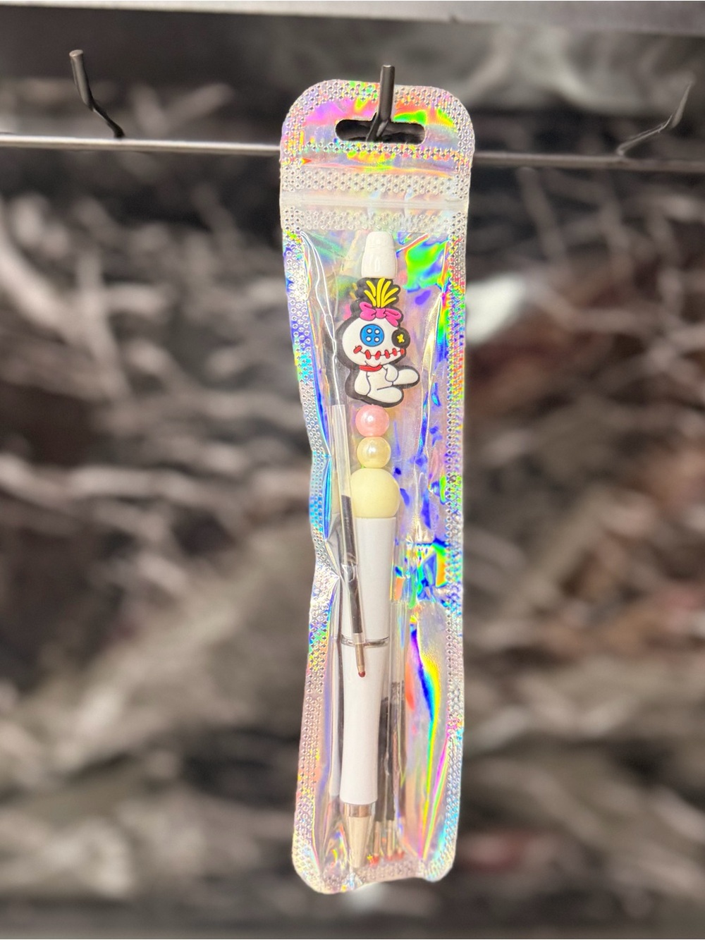 Stitch Voodoo Doll Focal Bead Pen 
Black & Blue Ink
